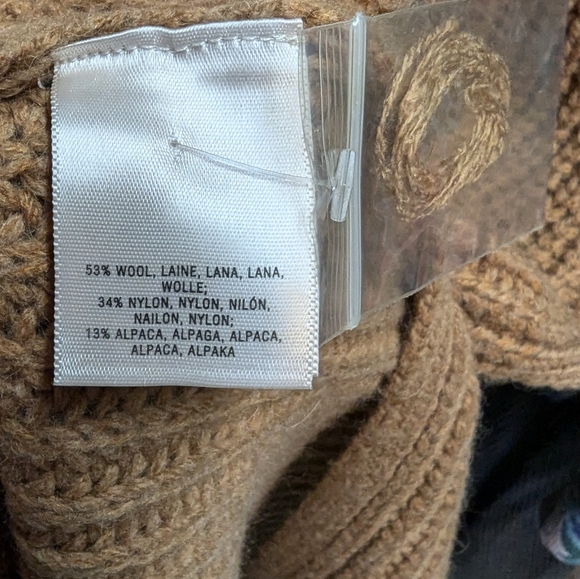 NWOT Anthropologie Moth Camel Shaker Knit Alpaca Blend Sweater Vest  XL - Picture 9 of 10